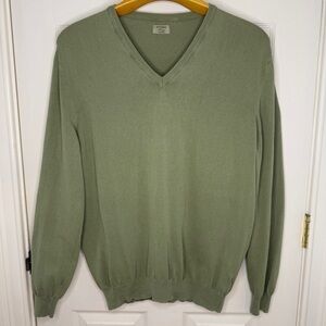 Gran Sasso Vintage Made In Italy Cotton V-Neck Sweater Size Medium*
